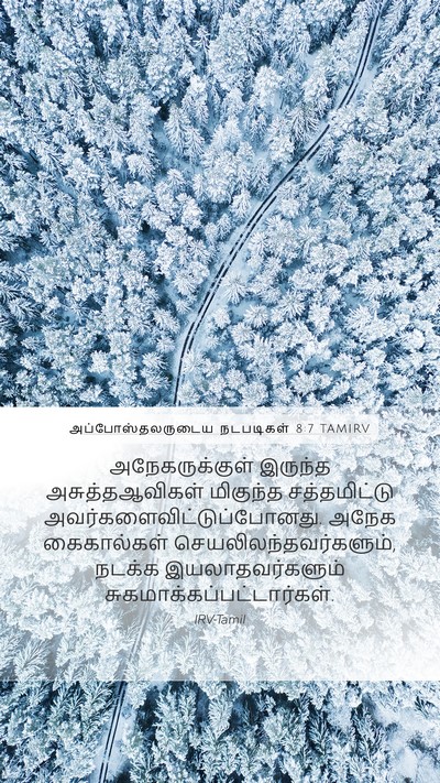அப்போஸ்தலருடைய நடபடிகள் 8:7 TAMIRV Mobile Phone Wallpaper - அநேகருக்குள் - Mobile Bible Verse Wallpaper