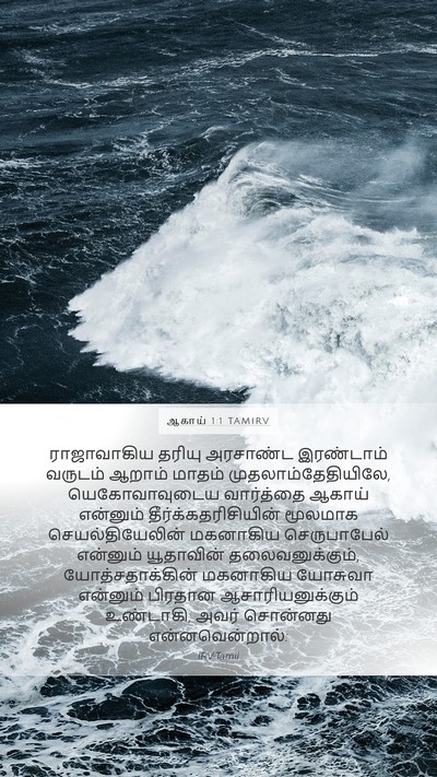 ஆகாய் 1:1 TAMIRV Mobile Phone Wallpaper - ராஜாவாகிய தரியு - Mobile Bible Verse Wallpaper