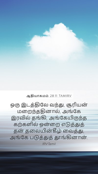 ஆதியாகமம் 28:11 TAMIRV Mobile Phone Wallpaper - ஒரு இடத்திலே - Mobile Bible Verse Wallpaper