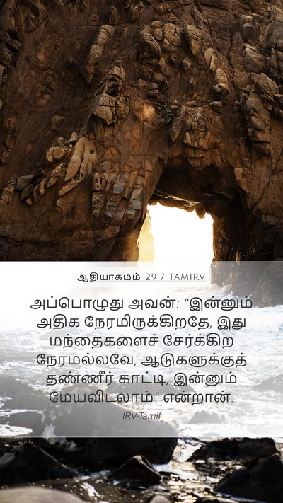 ஆதியாகமம் 29:7 TAMIRV Mobile Phone Wallpaper - அப்பொழுது அவன்: - Mobile Bible Verse Wallpaper