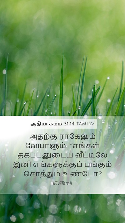 ஆதியாகமம் 31:14 TAMIRV Mobile Phone Wallpaper - அதற்கு ராகேலும் - Mobile Bible Verse Wallpaper