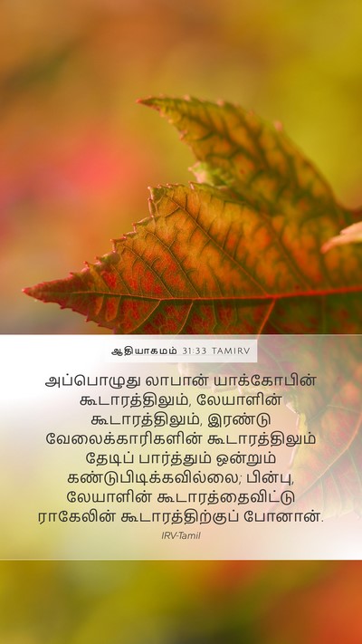 ஆதியாகமம் 31:33 TAMIRV Bible Verse Image