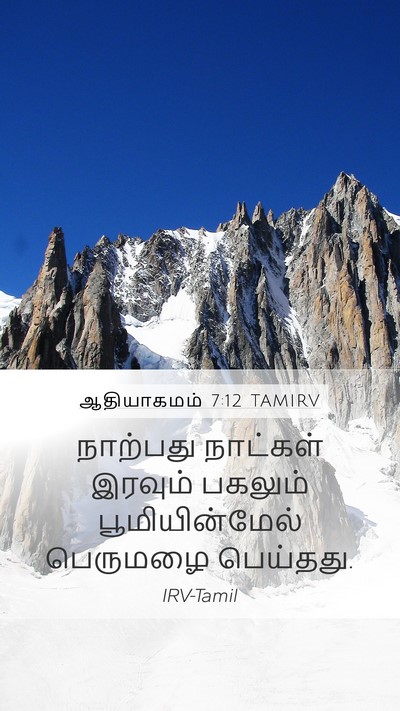 ஆதியாகமம் 7:12 TAMIRV Mobile Phone Wallpaper - நாற்பது நாட்கள் - Mobile Bible Verse Wallpaper