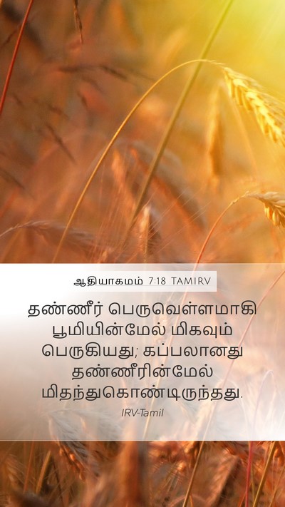 ஆதியாகமம் 7:18 TAMIRV Mobile Phone Wallpaper - தண்ணீர் - Mobile Bible Verse Wallpaper
