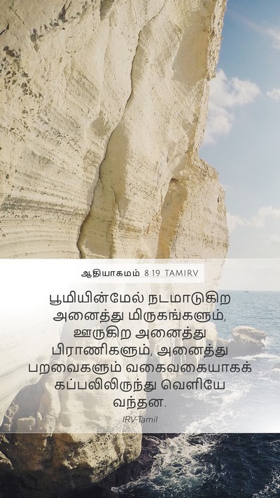 ஆதியாகமம் 8:19 TAMIRV Mobile Phone Wallpaper - பூமியின்மேல் - Mobile Bible Verse Wallpaper