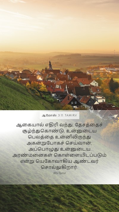 ஆமோஸ் 3:11 TAMIRV Mobile Phone Wallpaper - ஆகையால் எதிரி - Mobile Bible Verse Wallpaper