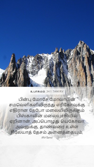 உபாகமம் 34:1 TAMIRV Mobile Phone Wallpaper - பின்பு மோசே - Mobile Bible Verse Wallpaper