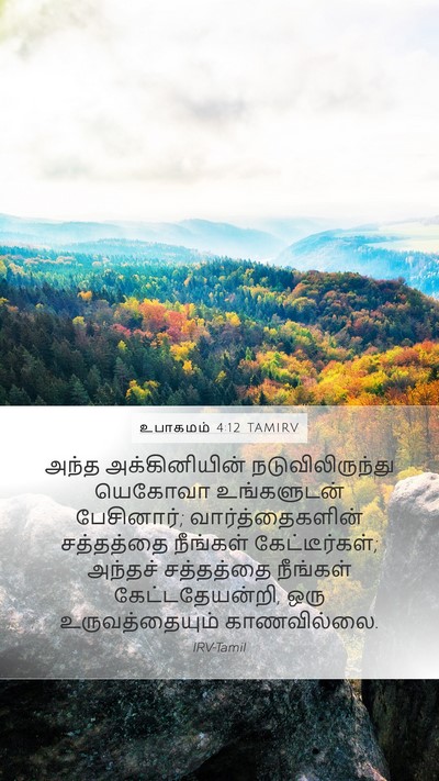 உபாகமம் 4:12 TAMIRV Mobile Phone Wallpaper - அந்த அக்கினியின் - Mobile Bible Verse Wallpaper