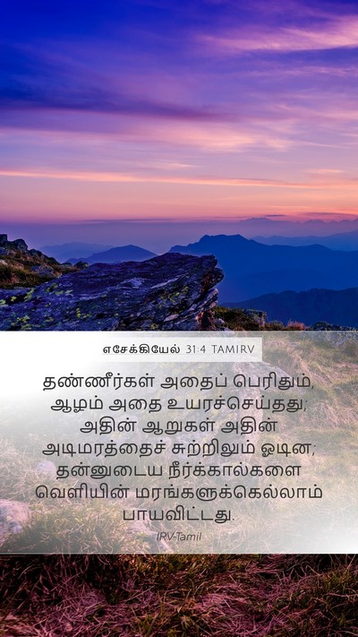 எசேக்கியேல் 31:4 TAMIRV Mobile Phone Wallpaper - தண்ணீர்கள் அதைப் - Mobile Bible Verse Wallpaper