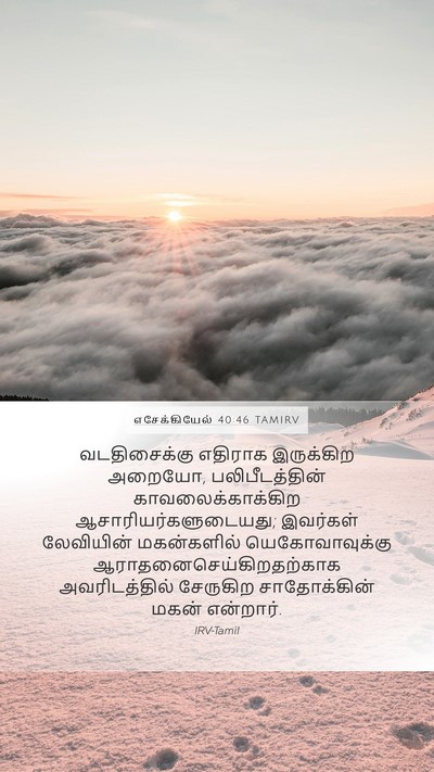 எசேக்கியேல் 40:46 TAMIRV Mobile Phone Wallpaper - வடதிசைக்கு எதிராக - Mobile Bible Verse Wallpaper