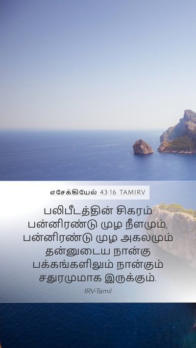 எசேக்கியேல் 43:16 TAMIRV Mobile Phone Wallpaper - பலிபீடத்தின் - Mobile Bible Verse Wallpaper