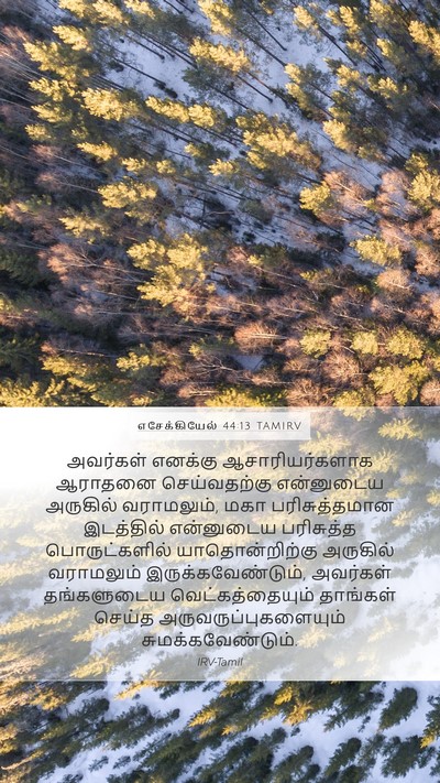 எசேக்கியேல் 44:13 TAMIRV Mobile Phone Wallpaper - அவர்கள் எனக்கு - Mobile Bible Verse Wallpaper