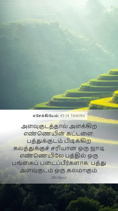 எசேக்கியேல் 45:14 TAMIRV Mobile Phone Wallpaper - அளவுகுடத்தால் - Mobile Bible Verse Wallpaper