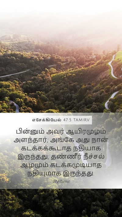எசேக்கியேல் 47:5 TAMIRV Mobile Phone Wallpaper - பின்னும் அவர் - Mobile Bible Verse Wallpaper