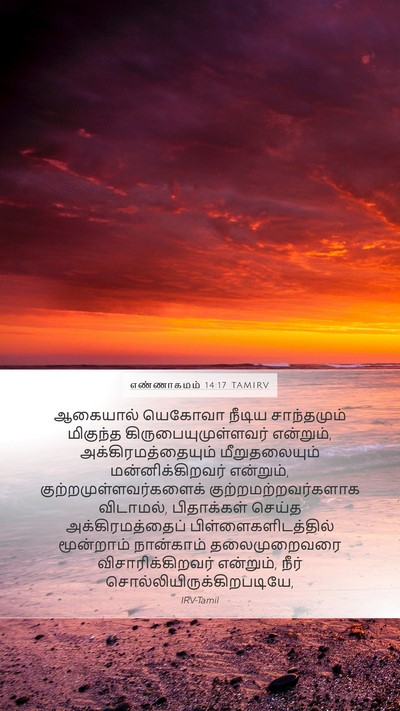 எண்ணாகமம் 14:17 TAMIRV Mobile Phone Wallpaper - ஆகையால் யெகோவா - Mobile Bible Verse Wallpaper