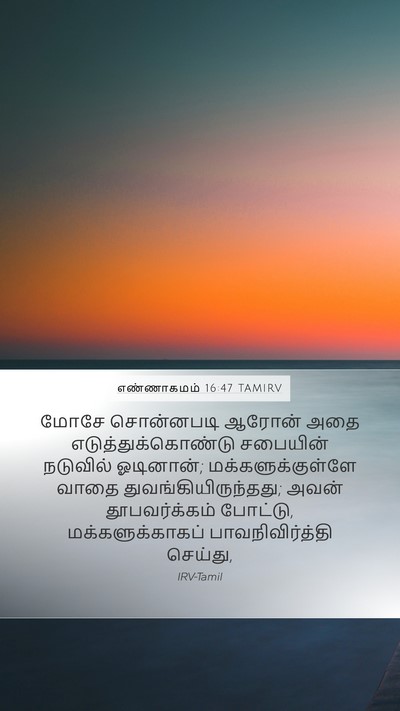 எண்ணாகமம் 16:47 TAMIRV Mobile Phone Wallpaper - மோசே சொன்னபடி - Mobile Bible Verse Wallpaper