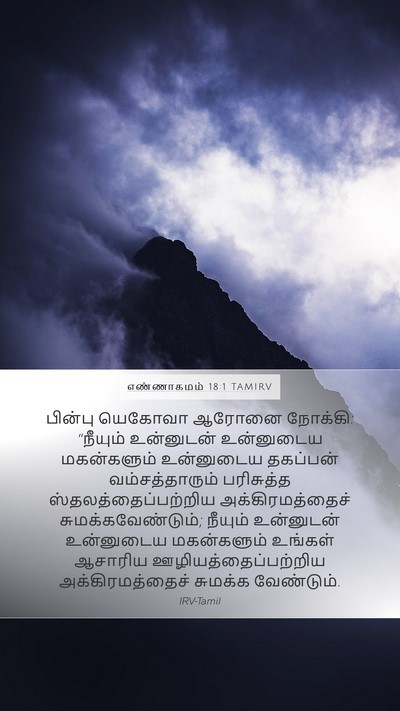 எண்ணாகமம் 18:1 TAMIRV Bible Verse Image
