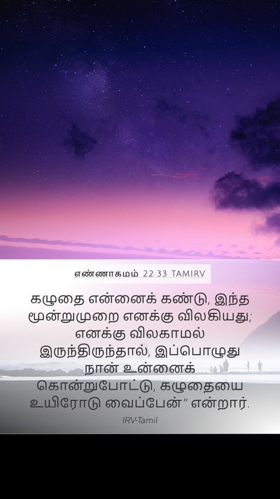 எண்ணாகமம் 22:33 TAMIRV Mobile Phone Wallpaper - கழுதை என்னைக் - Mobile Bible Verse Wallpaper