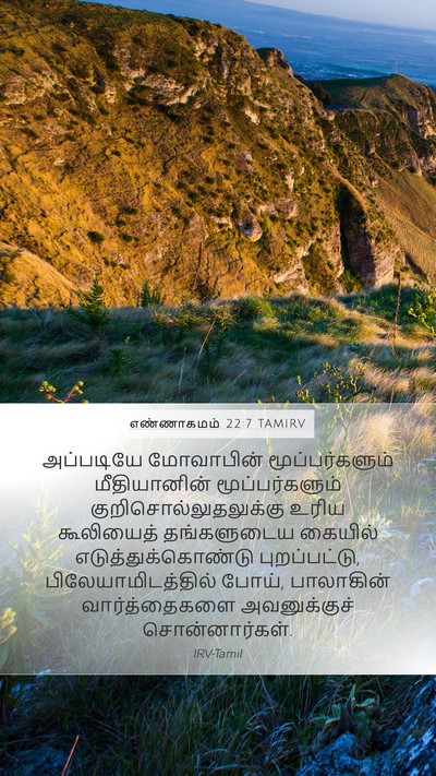 எண்ணாகமம் 22:7 TAMIRV Mobile Phone Wallpaper - அப்படியே மோவாபின் - Mobile Bible Verse Wallpaper