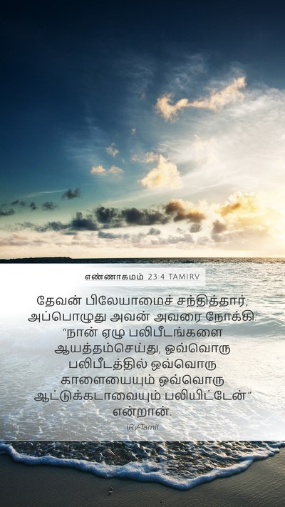 எண்ணாகமம் 23:4 TAMIRV Mobile Phone Wallpaper - தேவன் பிலேயாமைச் - Mobile Bible Verse Wallpaper