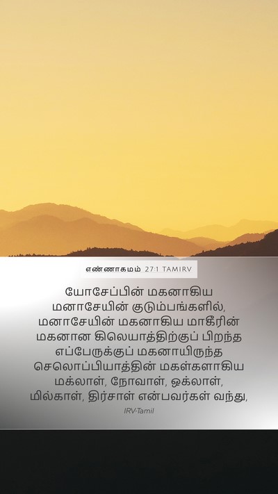 எண்ணாகமம் 27:1 TAMIRV Bible Verse Image