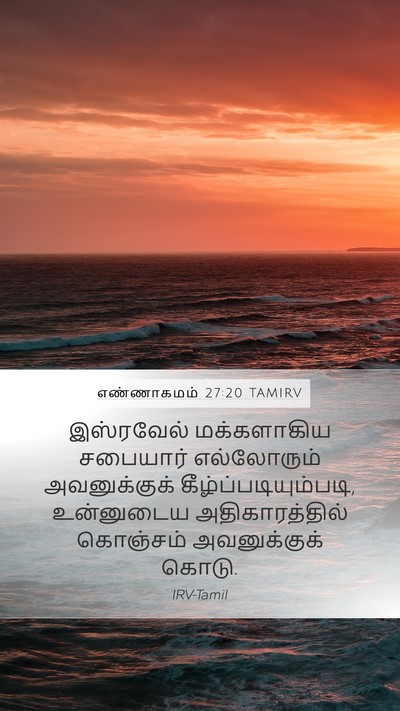 எண்ணாகமம் 27:20 TAMIRV Mobile Phone Wallpaper - இஸ்ரவேல் - Mobile Bible Verse Wallpaper