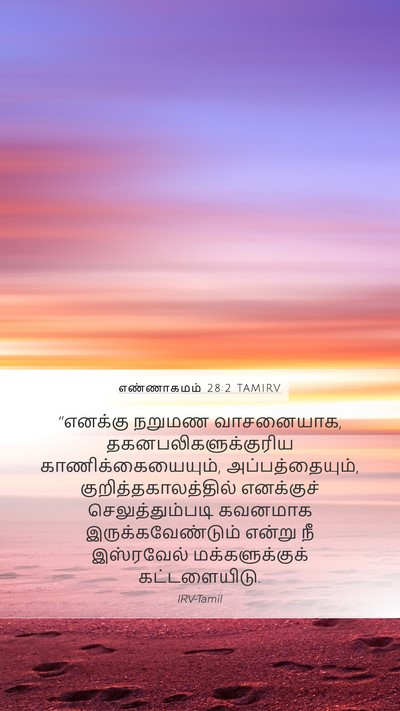 எண்ணாகமம் 28:2 TAMIRV Mobile Phone Wallpaper - “எனக்கு நறுமண - Mobile Bible Verse Wallpaper