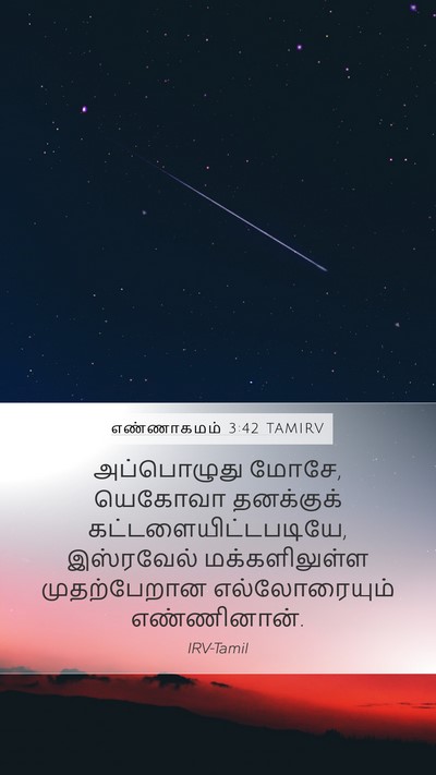 எண்ணாகமம் 3:42 TAMIRV Mobile Phone Wallpaper - அப்பொழுது மோசே, - Mobile Bible Verse Wallpaper