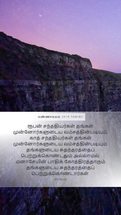 எண்ணாகமம் 34:14 TAMIRV Mobile Phone Wallpaper - ரூபன் - Mobile Bible Verse Wallpaper