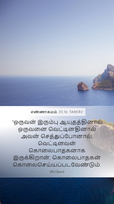 எண்ணாகமம் 35:16 TAMIRV Mobile Phone Wallpaper - “ஒருவன் இரும்பு - Mobile Bible Verse Wallpaper