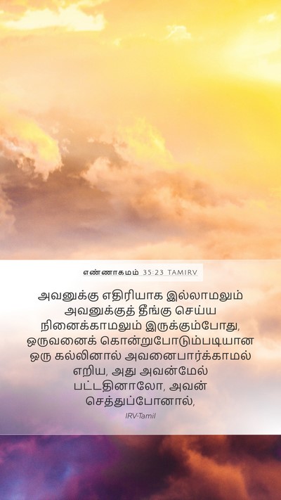எண்ணாகமம் 35:23 TAMIRV Mobile Phone Wallpaper - அவனுக்கு எதிரியாக - Mobile Bible Verse Wallpaper
