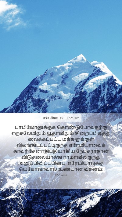 எரேமியா 40:1 TAMIRV Mobile Phone Wallpaper - பாபிலோனுக்குக் - Mobile Bible Verse Wallpaper