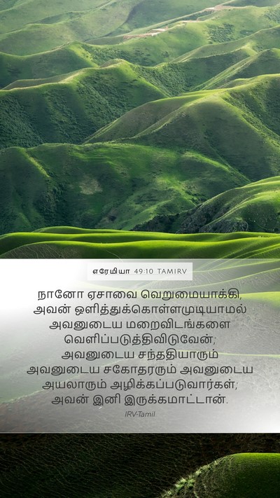 எரேமியா 49:10 TAMIRV Mobile Phone Wallpaper - நானோ ஏசாவை - Mobile Bible Verse Wallpaper