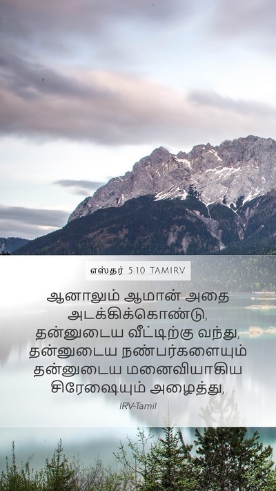 எஸ்தர் 5:10 TAMIRV Mobile Phone Wallpaper - ஆனாலும் ஆமான் அதை - Mobile Bible Verse Wallpaper