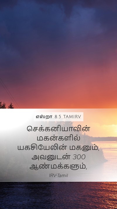 எஸ்றா 8:5 TAMIRV Mobile Phone Wallpaper - செக்கனியாவின் - Mobile Bible Verse Wallpaper