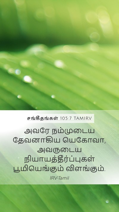 சங்கீதங்கள் 105:7 TAMIRV Mobile Phone Wallpaper - அவரே நம்முடைய - Mobile Bible Verse Wallpaper