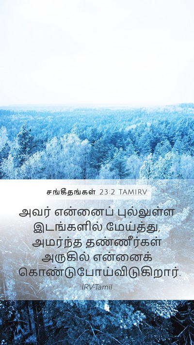 சங்கீதங்கள் 23:2 TAMIRV Mobile Phone Wallpaper - அவர் என்னைப் - Mobile Bible Verse Wallpaper