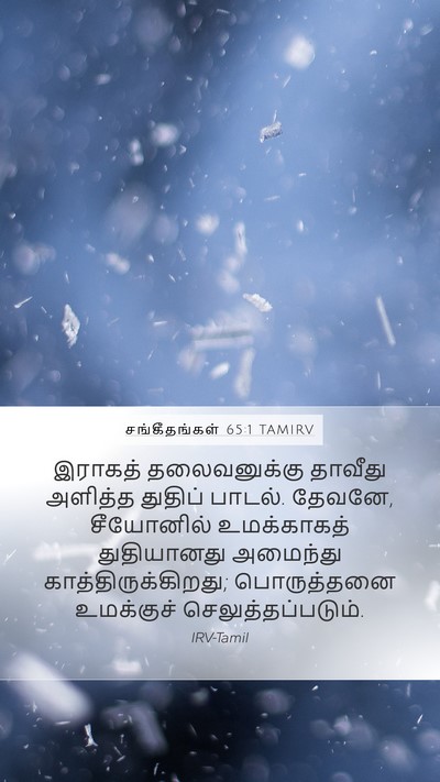 சங்கீதங்கள் 65:1 TAMIRV Mobile Phone Wallpaper - இராகத் தலைவனுக்கு - Mobile Bible Verse Wallpaper