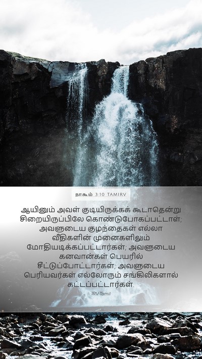 நாகூம் 3:10 TAMIRV Mobile Phone Wallpaper - ஆயினும் அவள் - Mobile Bible Verse Wallpaper
