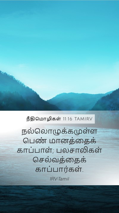 நீதிமொழிகள் 11:16 TAMIRV Mobile Phone Wallpaper - நல்லொழுக்கமுள்ள - Mobile Bible Verse Wallpaper