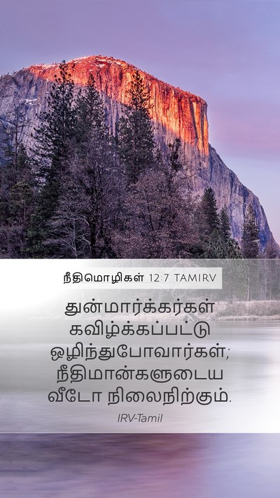 நீதிமொழிகள் 12:7 TAMIRV Mobile Phone Wallpaper - துன்மார்க்கர்கள் - Mobile Bible Verse Wallpaper