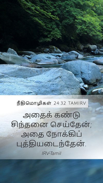 நீதிமொழிகள் 24:32 TAMIRV Mobile Phone Wallpaper - அதைக் கண்டு - Mobile Bible Verse Wallpaper