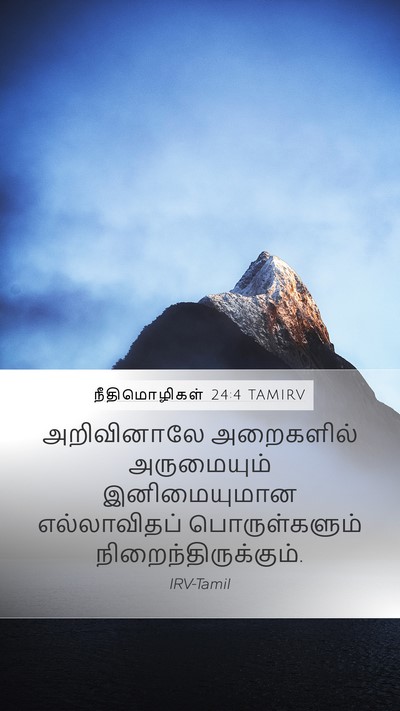 நீதிமொழிகள் 24:4 TAMIRV Mobile Phone Wallpaper - அறிவினாலே - Mobile Bible Verse Wallpaper