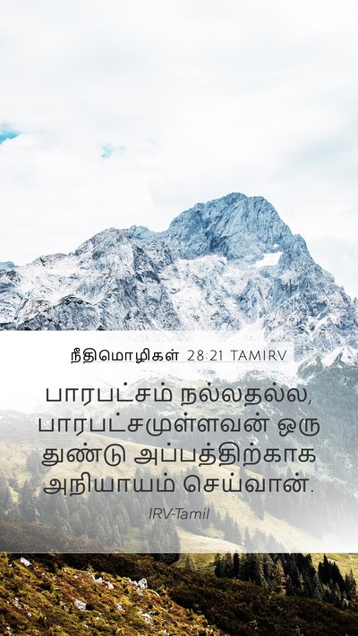 நீதிமொழிகள் 28:21 TAMIRV Bible Verse Image