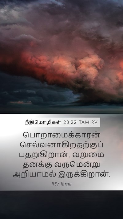 நீதிமொழிகள் 28:22 TAMIRV Bible Verse Image