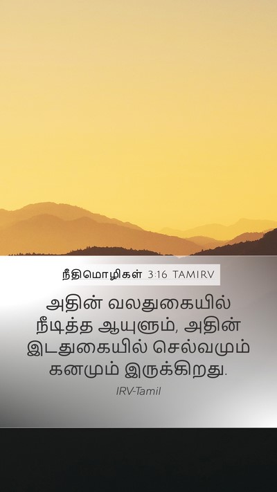 நீதிமொழிகள் 3:16 TAMIRV Bible Verse Image