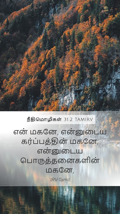 நீதிமொழிகள் 31:2 TAMIRV Mobile Phone Wallpaper - என் மகனே, என்னுடைய - Mobile Bible Verse Wallpaper
