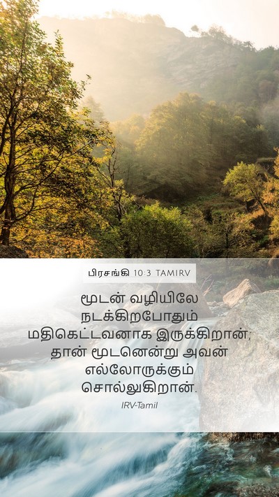 பிரசங்கி 10:3 TAMIRV Mobile Phone Wallpaper - மூடன் வழியிலே - Mobile Bible Verse Wallpaper