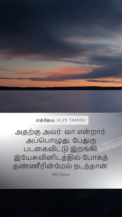 மத்தேயு 14:29 TAMIRV Mobile Phone Wallpaper - அதற்கு அவர்: வா - Mobile Bible Verse Wallpaper