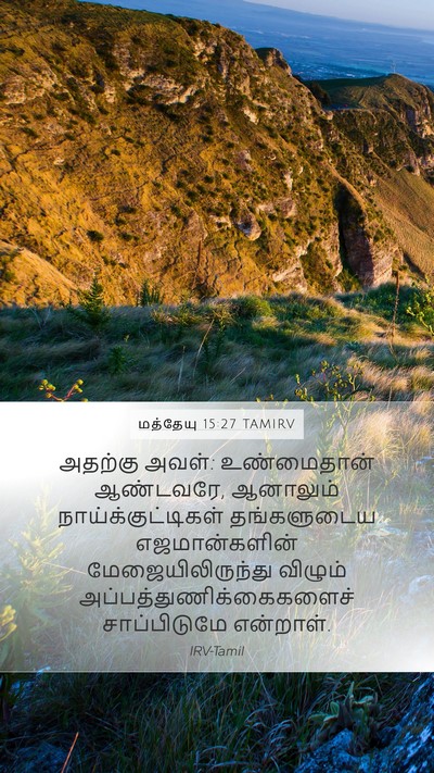 மத்தேயு 15:27 TAMIRV Mobile Phone Wallpaper - அதற்கு அவள்: - Mobile Bible Verse Wallpaper